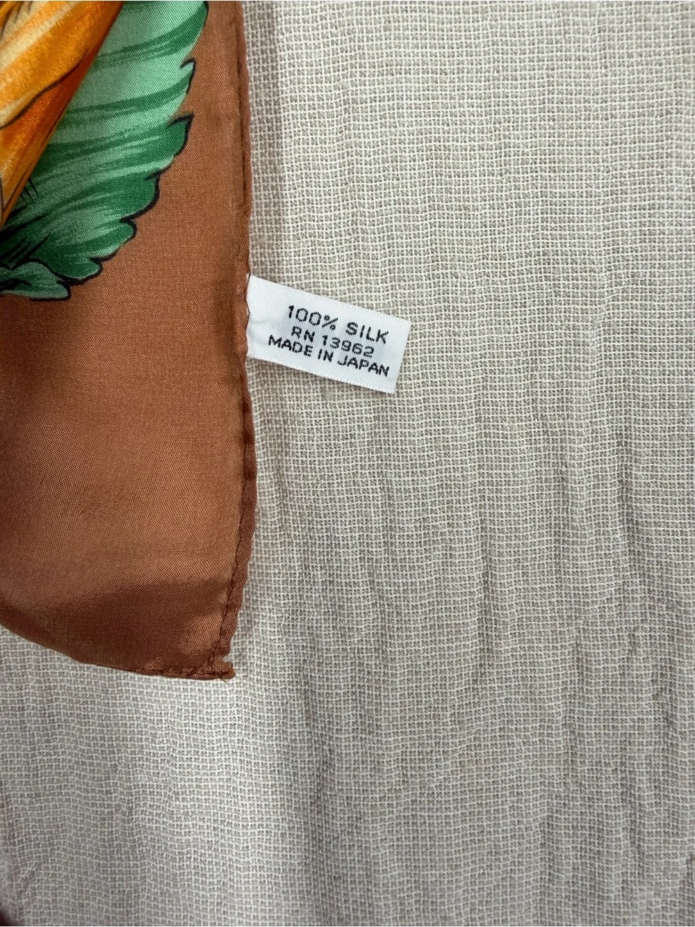 Vintage 100% Silk Sunflower Scarf Made in Japan 30” Square